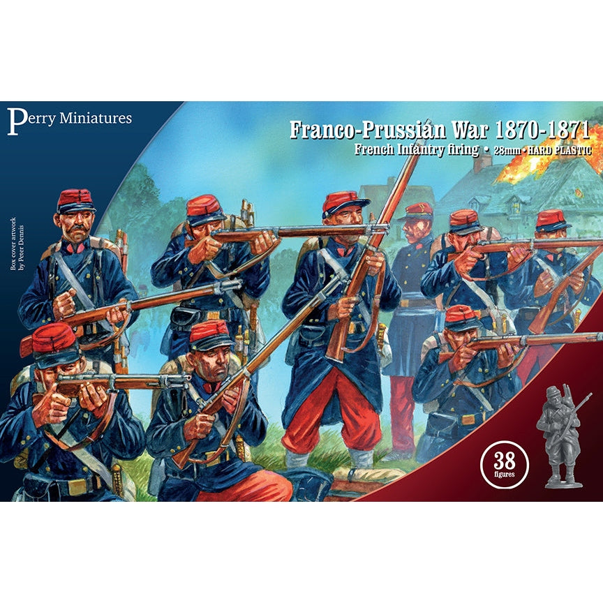 Perry Miniatures | Franco Prussian War French Infantry Firing Line 1870-1871 | 28mm Plastic Unit | North Star Games | Miniature Kingdoms