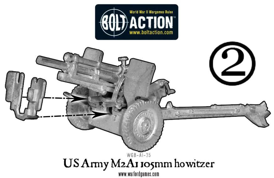 Bolt Action | American US Army 105mm Howitzer Gun | 28mm Metal Blister Pack