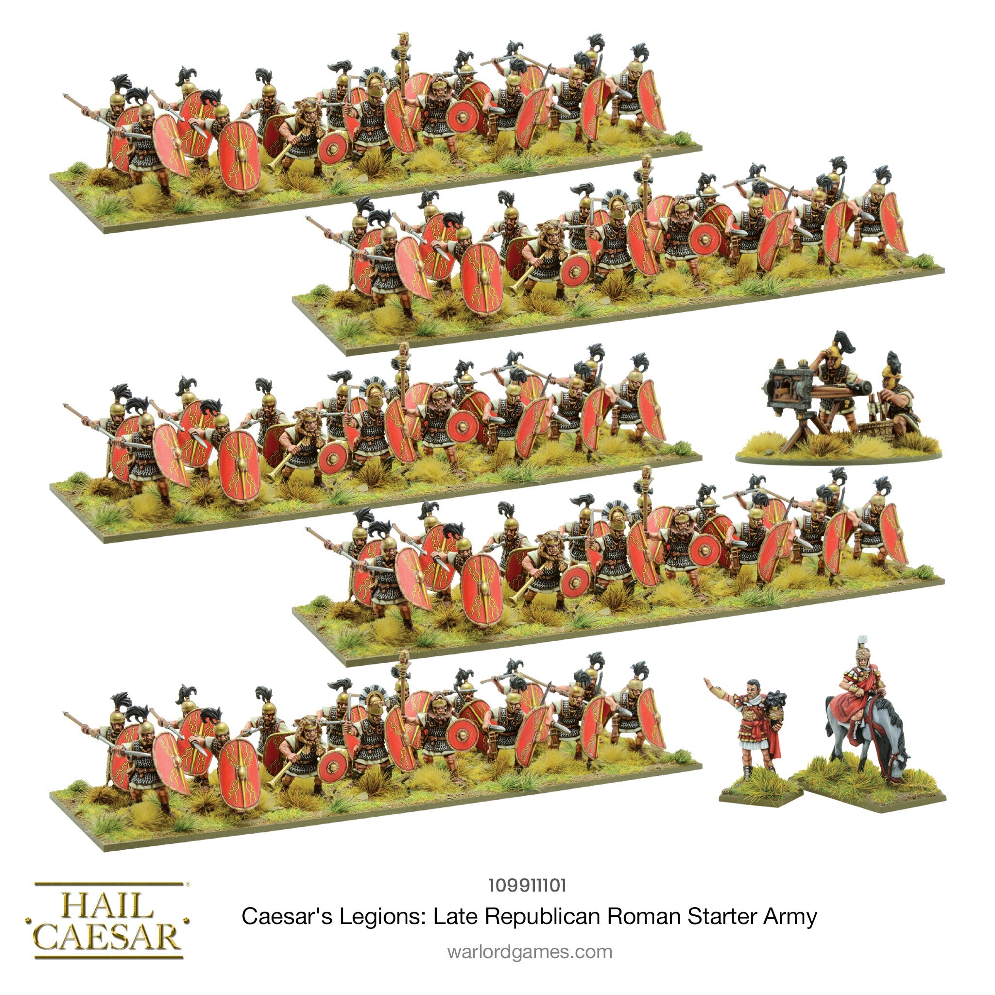 Hail Caesar | Roman Caesars Legions Late Republican Starter Army | 28mm Plastic Starter | Warlord | Miniature Kingdoms