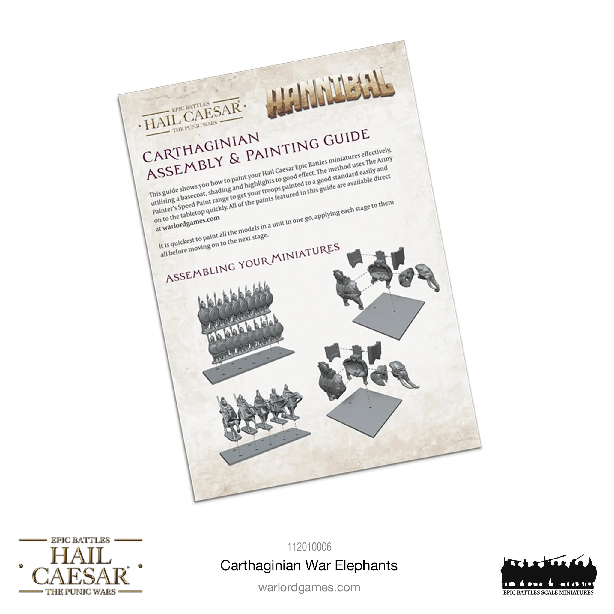 Hail Caesar Epic | Carthage | Carthaginian War Elephants | 15mm Plastic Unit | Warlord | Miniature Kingdoms