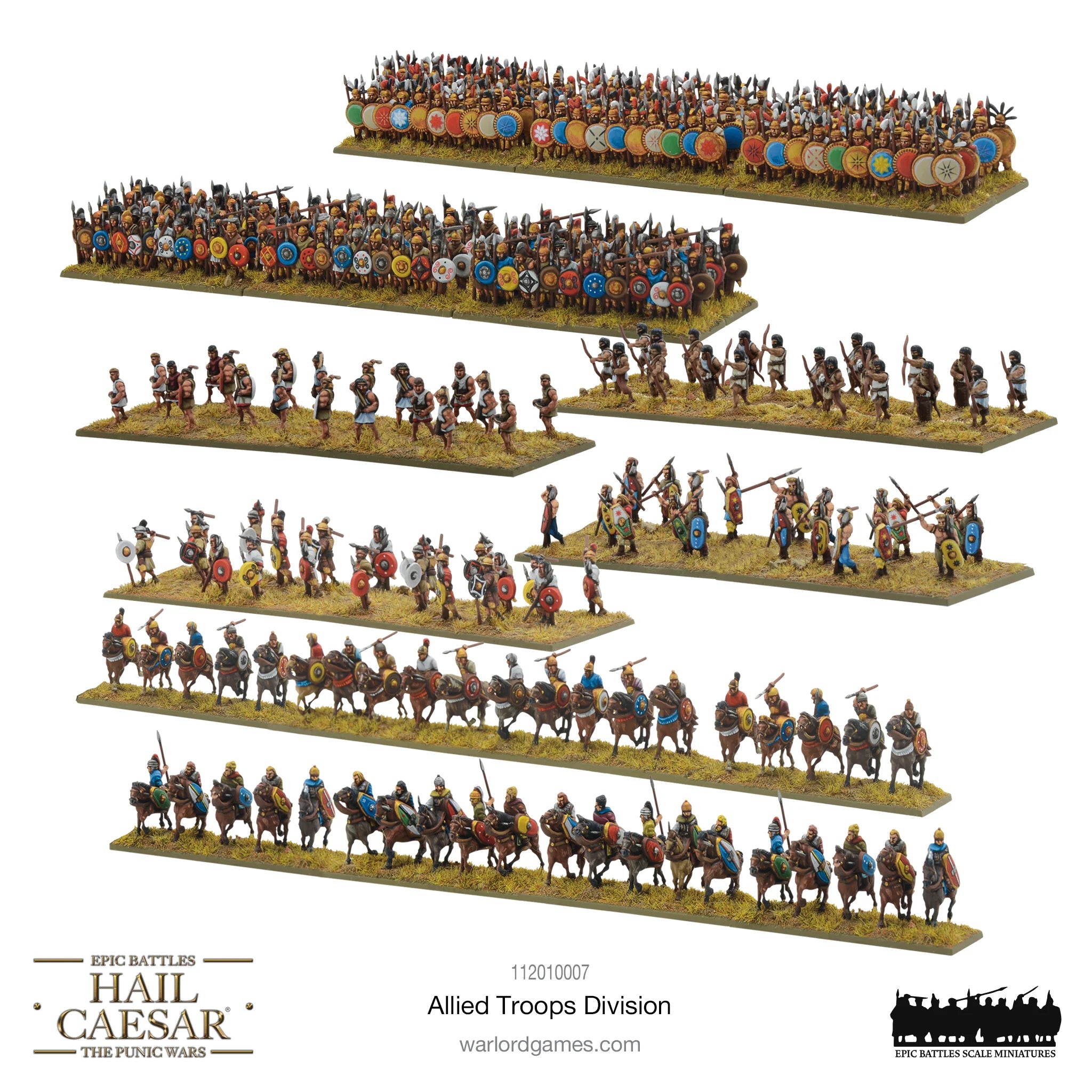 Hail Caesar Epic | Allied troops Division | 15mm Plastic Unit | Warlord | Miniature Kingdoms