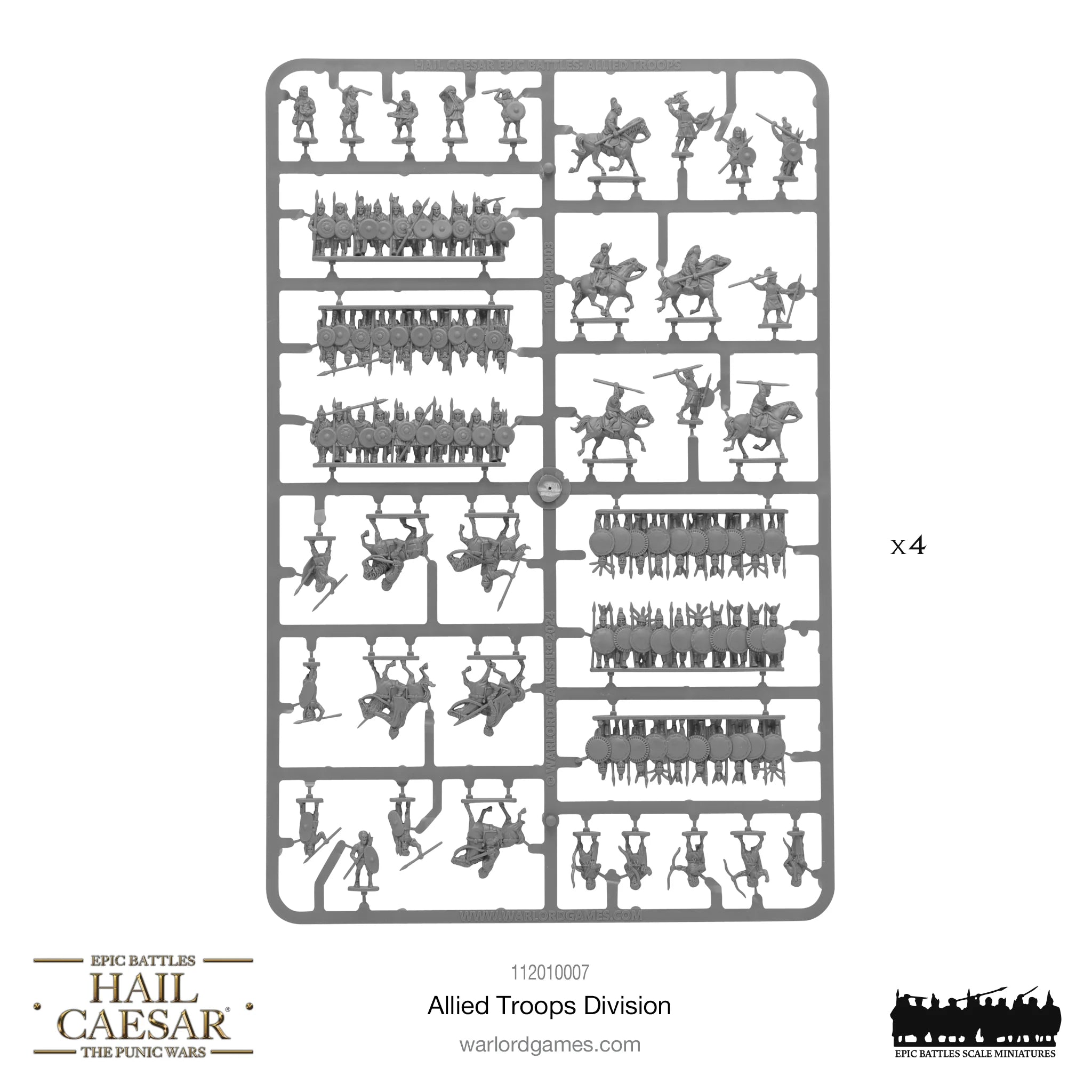 Hail Caesar Epic | Allied troops Division | 15mm Plastic Unit | Warlord | Miniature Kingdoms