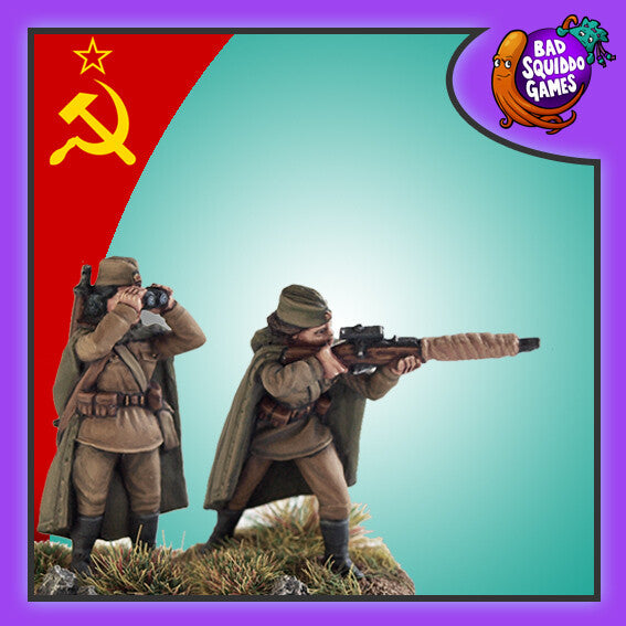 Bad Squiddo Games | Women of WW2 | Soviet Sniper Team Standing | 28mm Metal Blister Pack