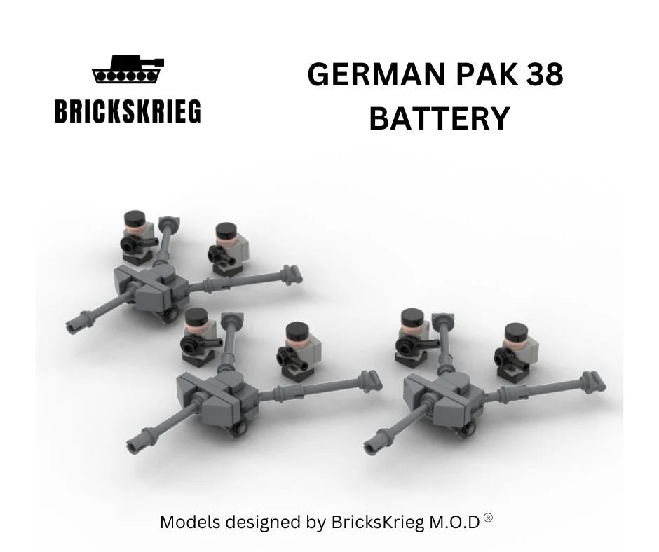 Brickskrieg | German | Pak38 Battery | 1/100 Scale Blocks Model
