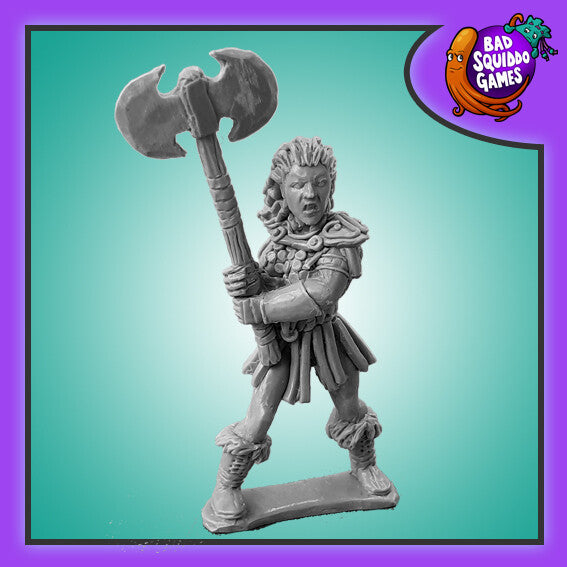 Ancients & Amazons | Delphine The Berserker | 28mm Metal Blister Pack