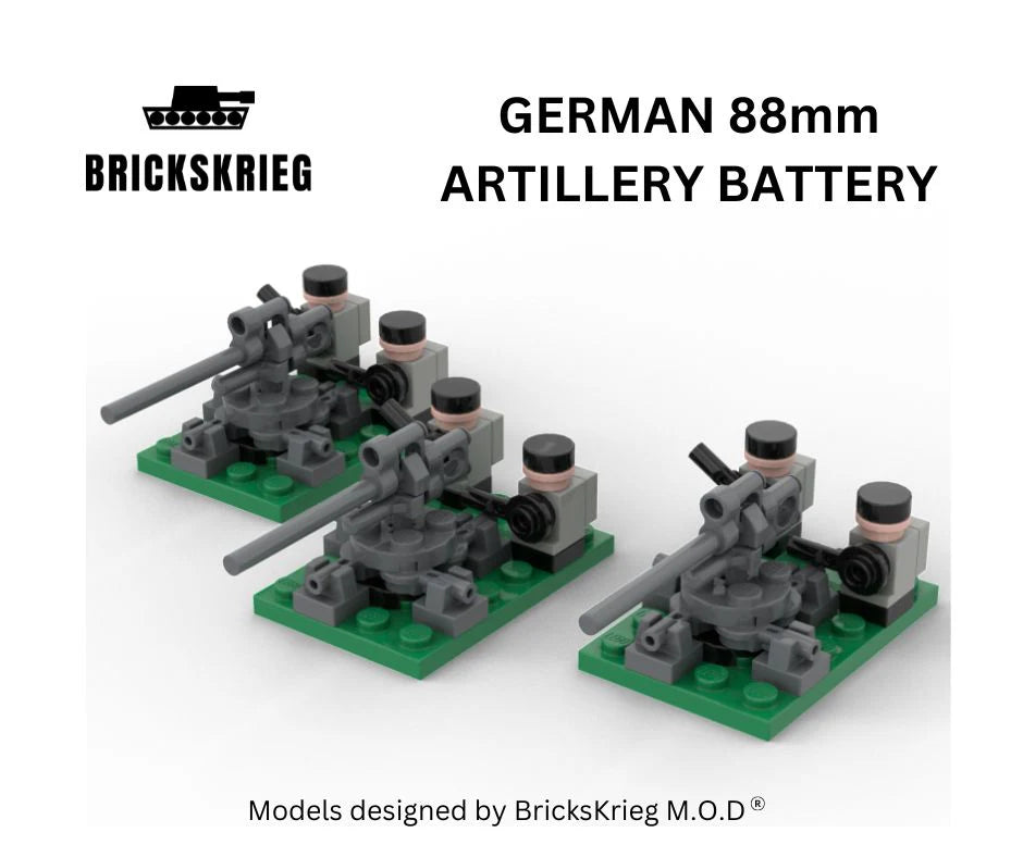 Brickskrieg | German | German 88mm Artillery Box Set | 1/100 Scale Blocks Unit