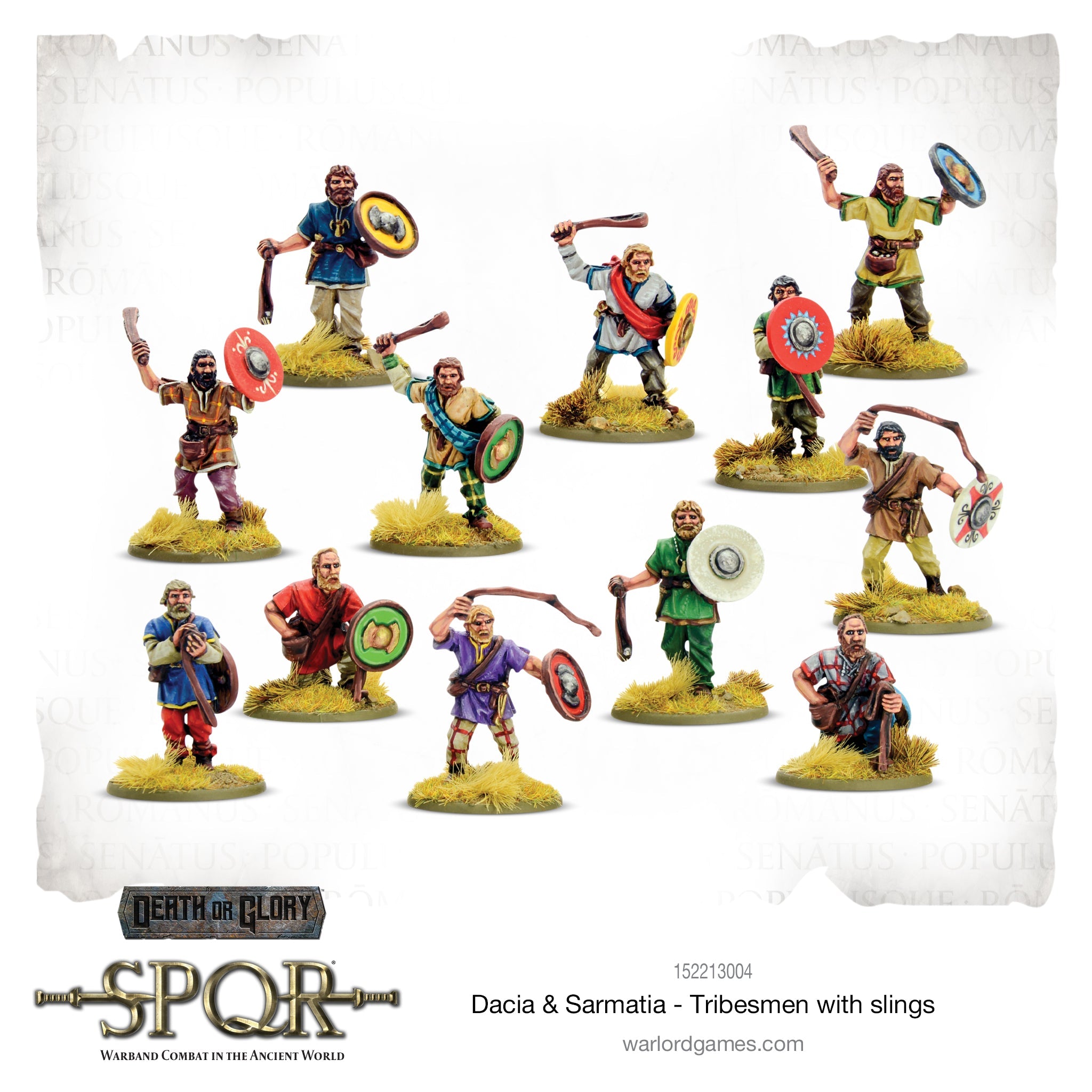 SPQR | Dacia & Sarmatia Tribesmen with Slings | 28mm Resin Unit | Warlord | Miniature Kingdoms