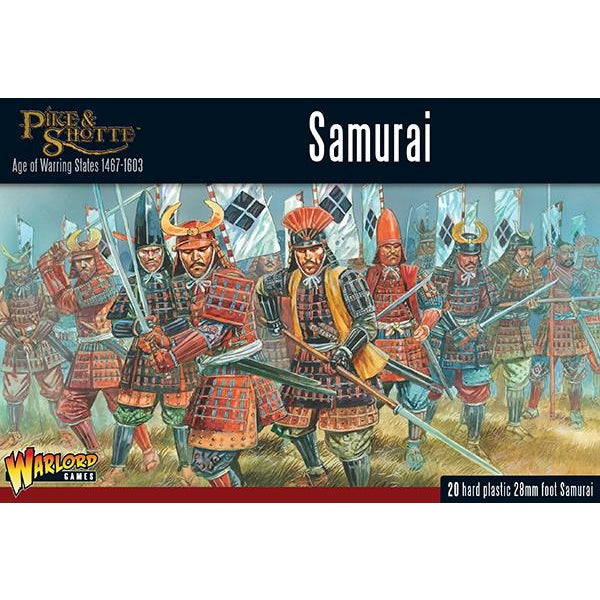 Pike and Shotte | Japan Samurai | 28mm Plastic Unit | Warlord | Miniature Kingdoms