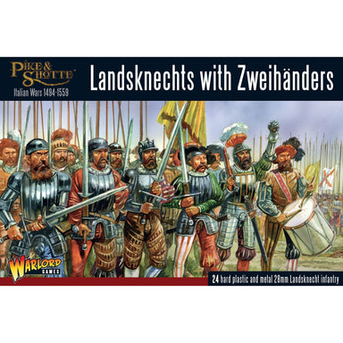 Pike and Shotte | Landsknecht Zweihanders | 28mm Plastic Unit | Warlord | Miniature Kingdoms