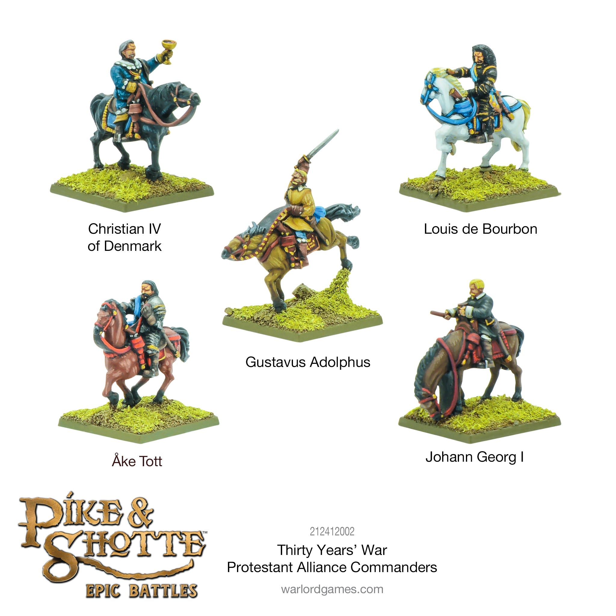 Pike and Shotte Epic | English Civil War TYW Protestant Alliance Commanders | 15mm Resin Small Box | Warlord | Miniature Kingdoms