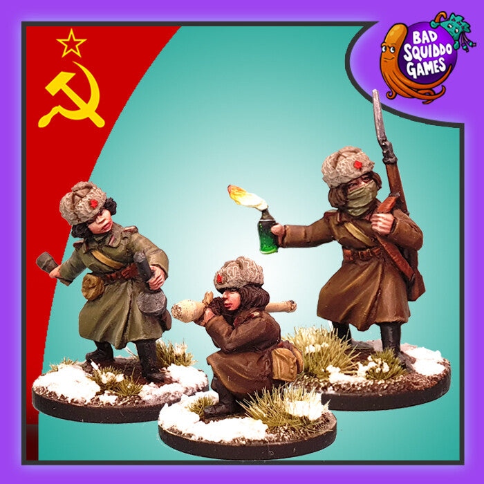 Bad Squiddo Games | Women of WW2 | Soviet Tank Hunters Winter | 28mm Metal Blister Pack