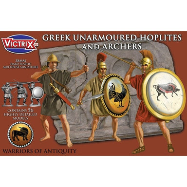 Victrix | Ancients Greek Unarmoured Hoplites & Archers | 28mm Plastic Unit | North Star Games | Miniature Kingdoms