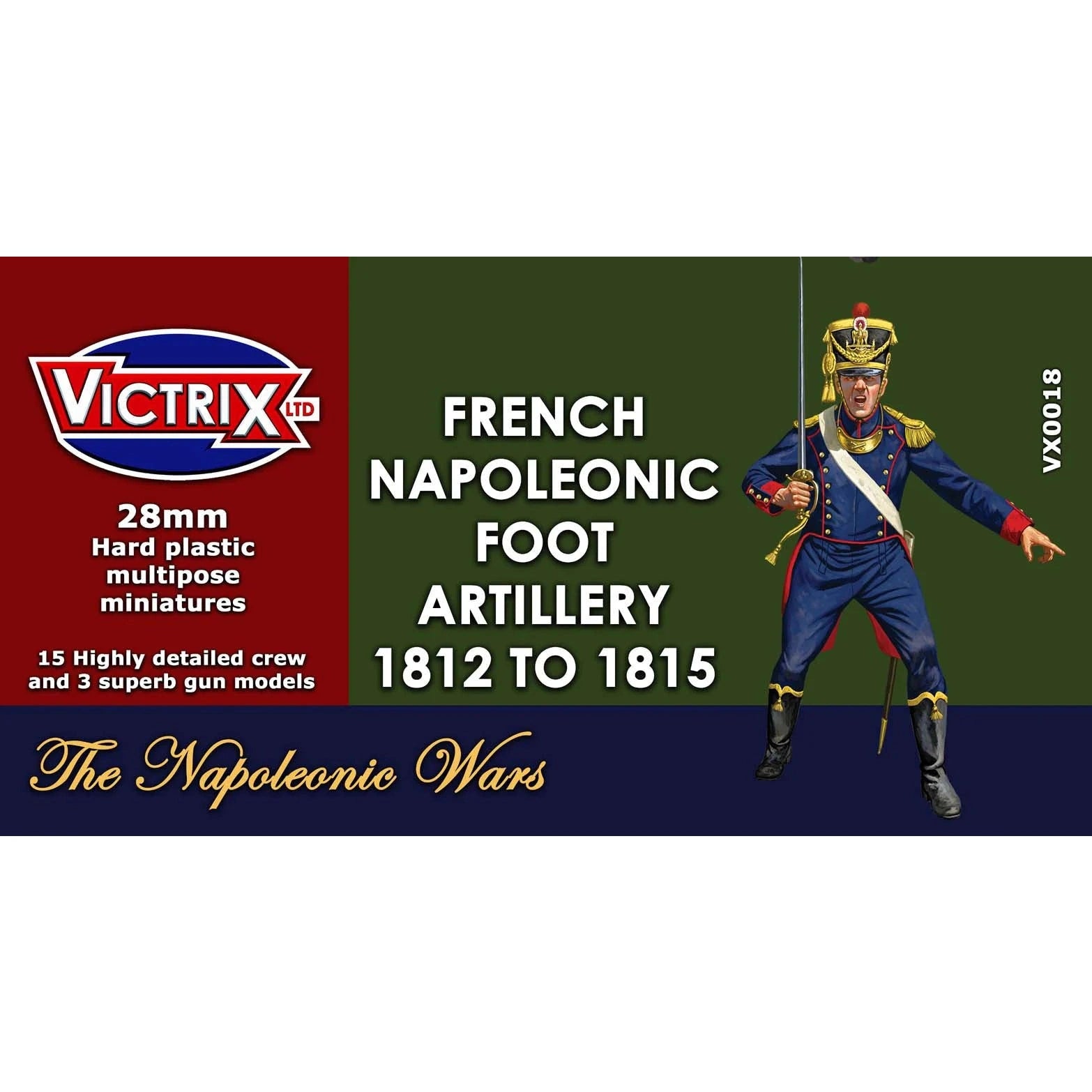 Victrix | Napoleonic French Foot Artillery 1812-1815 Late | 28mm Plastic Unit | North Star Games | Miniature Kingdoms