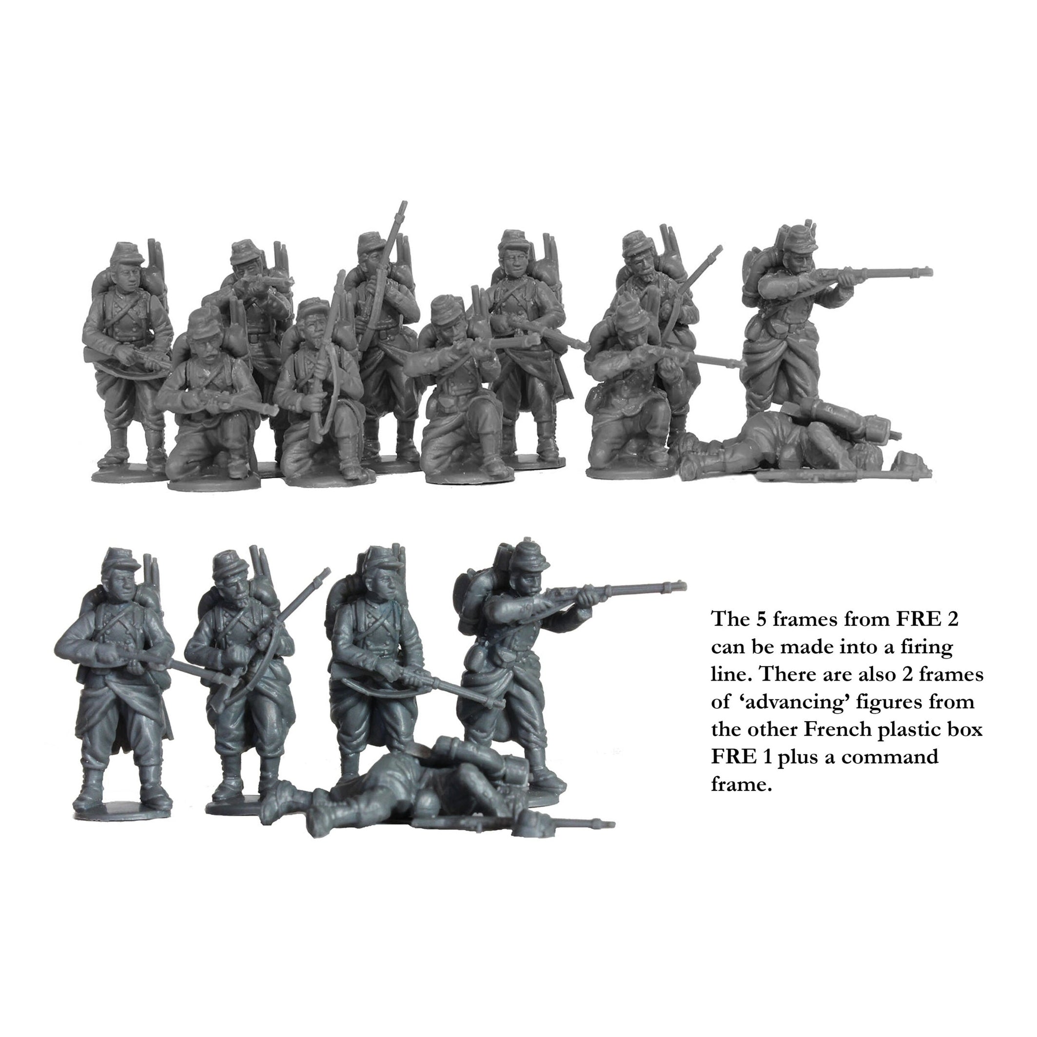 Perry Miniatures | Franco Prussian War French Infantry Firing Line 1870-1871 | 28mm Plastic Unit | North Star Games | Miniature Kingdoms