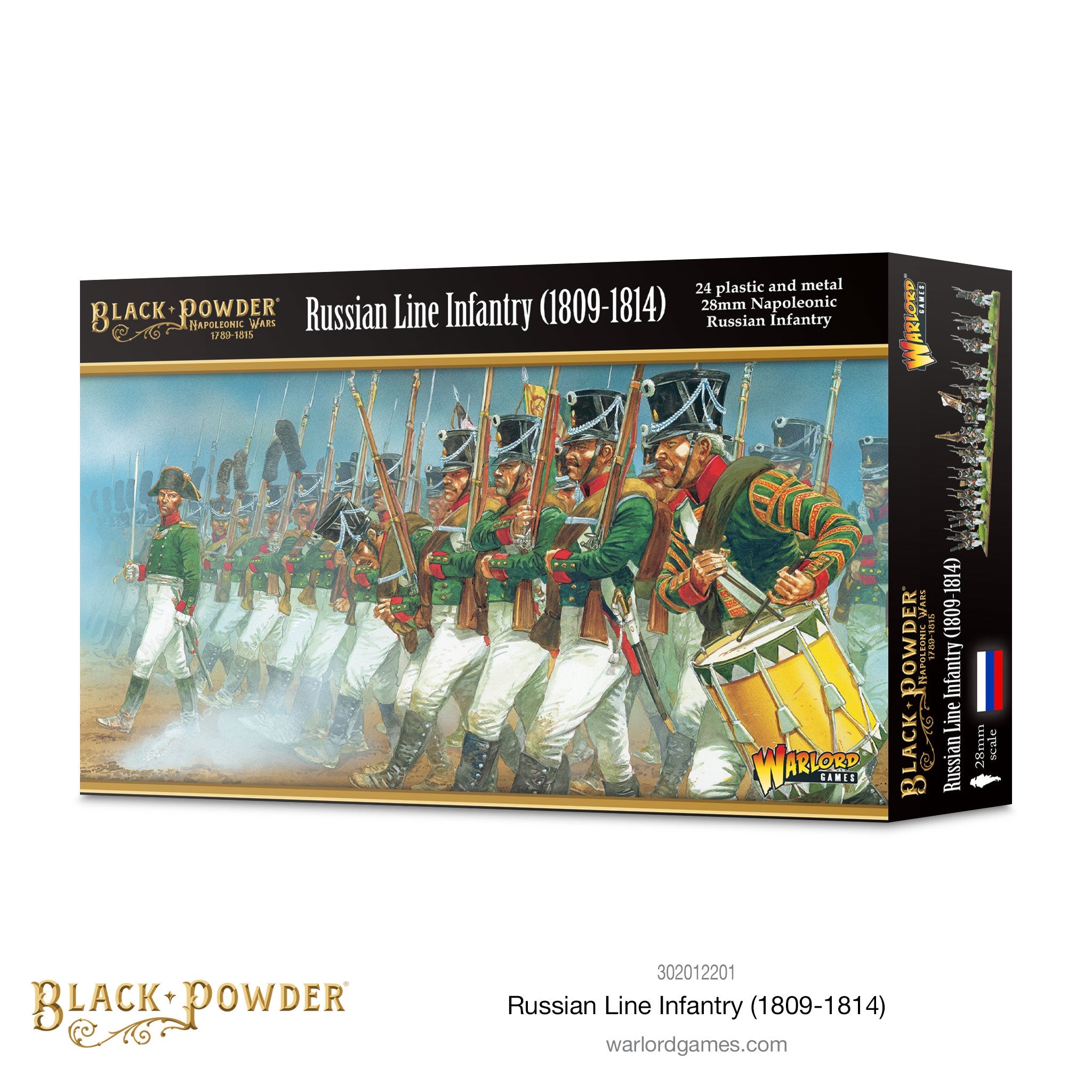 Black Powder | Russian Line Infantry 1809-1814 Early | 28mm Plastic Unit | Warlord | Miniature Kingdoms