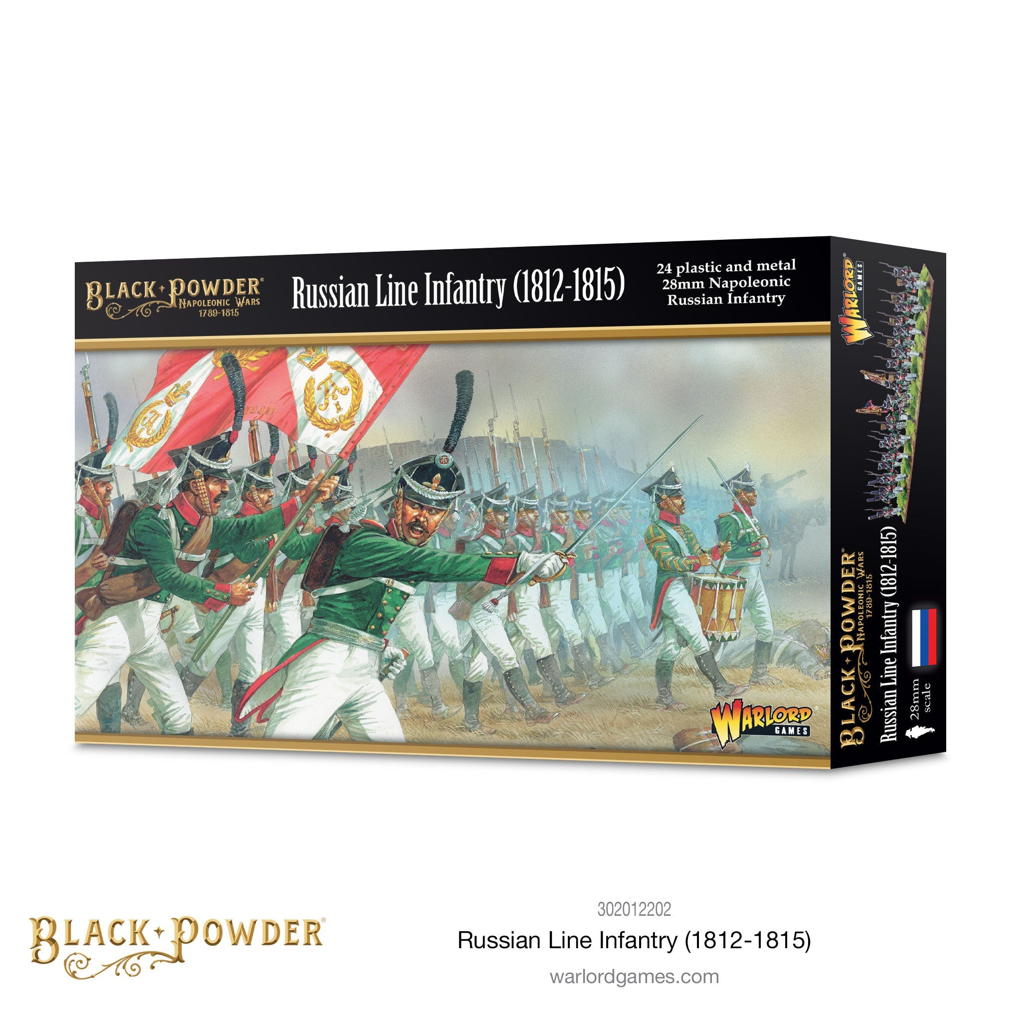 Black Powder | Russian Line Infantry 1812-1815 Late | 28mm Plastic Unit | Warlord | Miniature Kingdoms