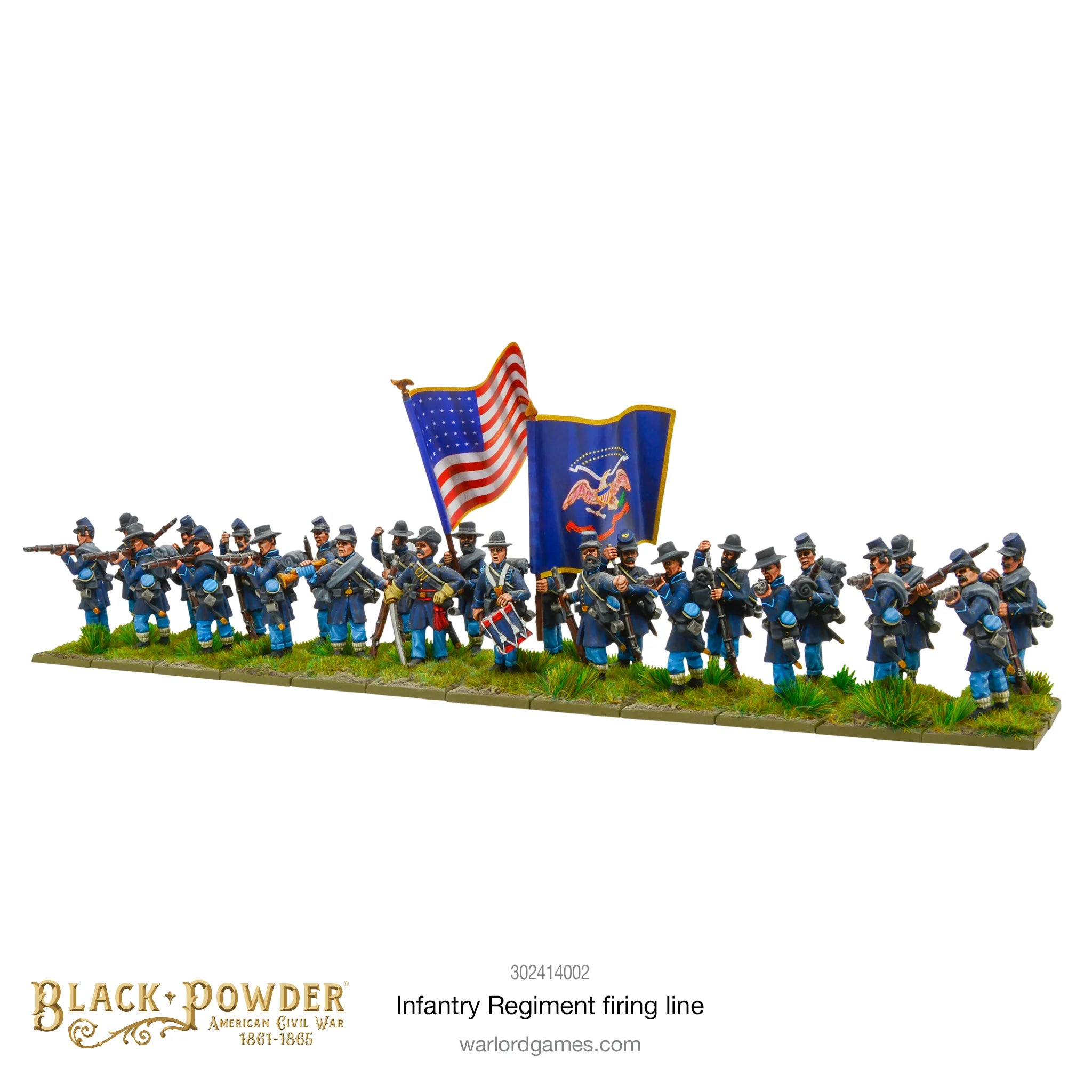 Black Powder | ACW Infantry Regiment Firing Line | 28mm Resin Unit