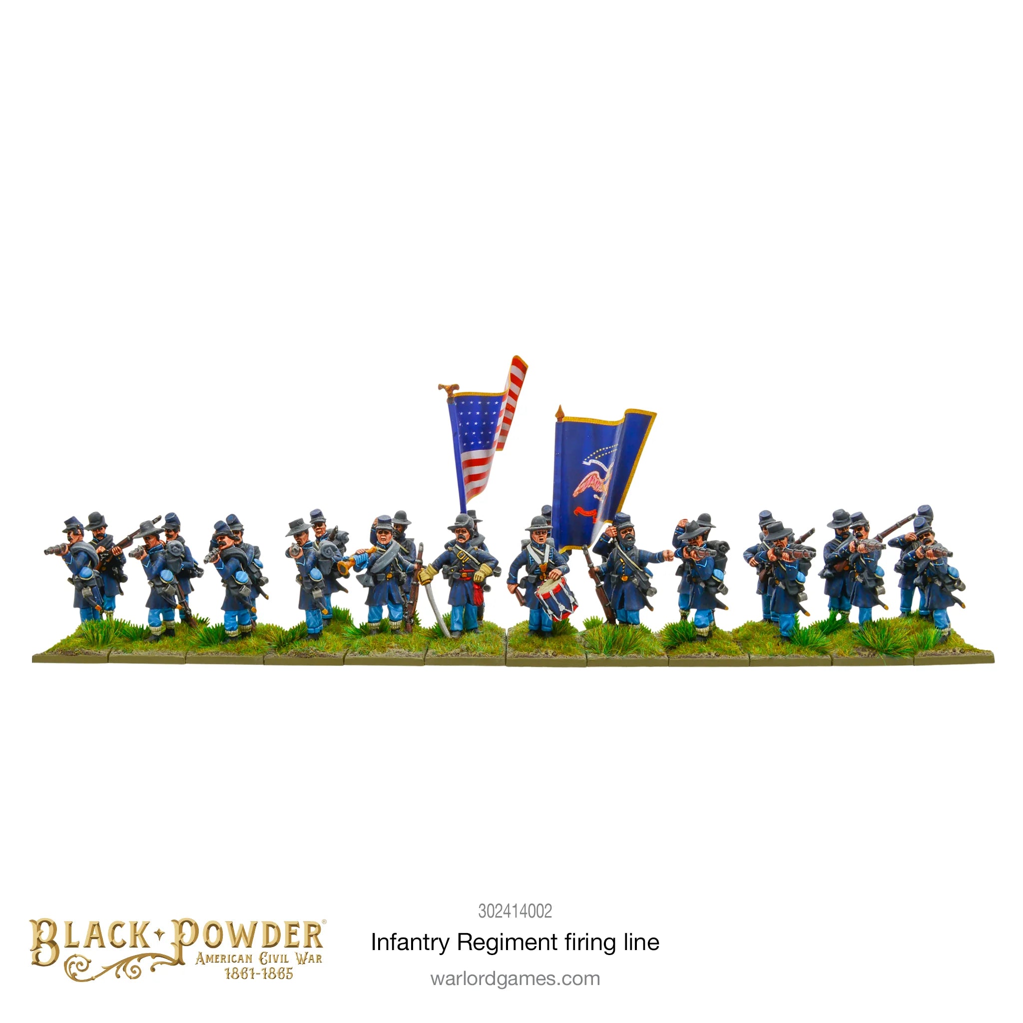 Black Powder | ACW Infantry Regiment Firing Line | 28mm Resin Unit