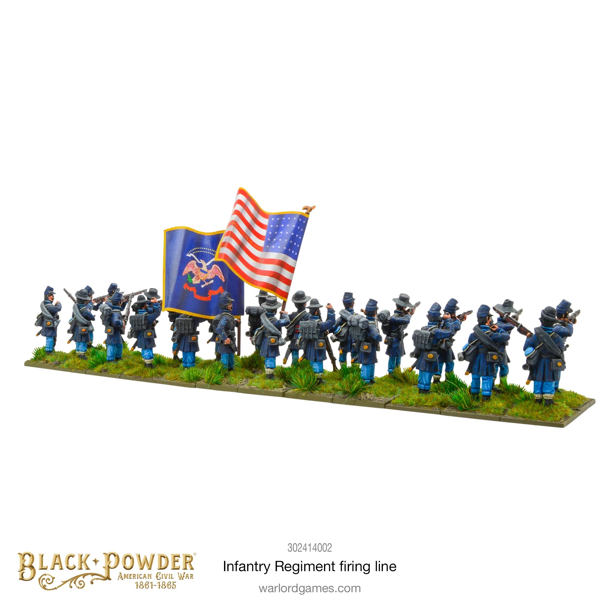 Black Powder | ACW Infantry Regiment Firing Line | 28mm Resin Unit