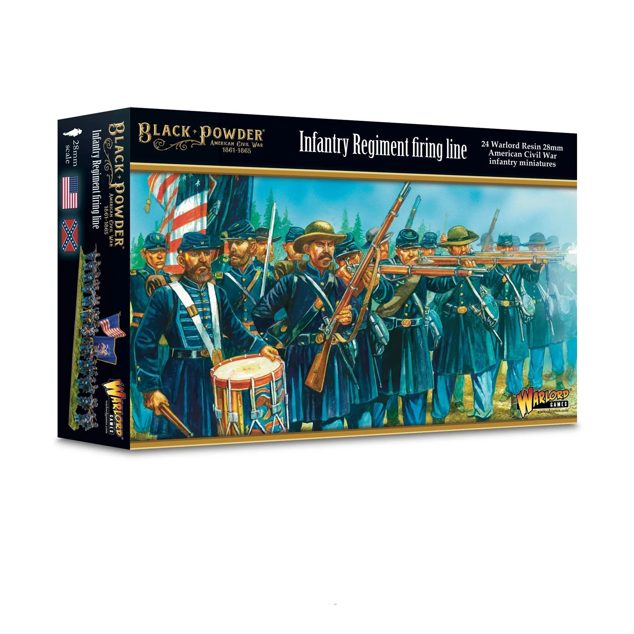 Black Powder | ACW Infantry Regiment Firing Line | 28mm Resin Unit