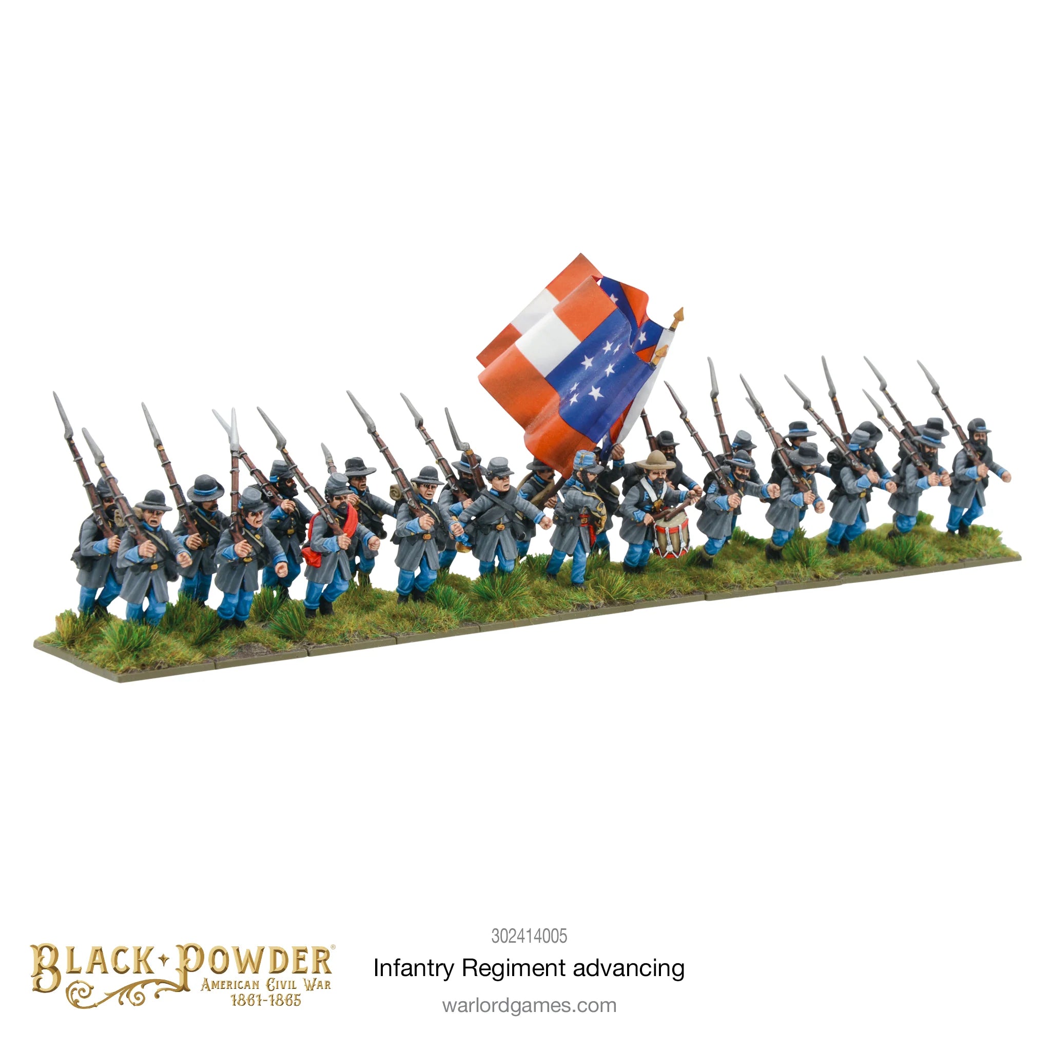 Black Powder | ACW Infantry Regiment Advancing | 28mm Resin Unit