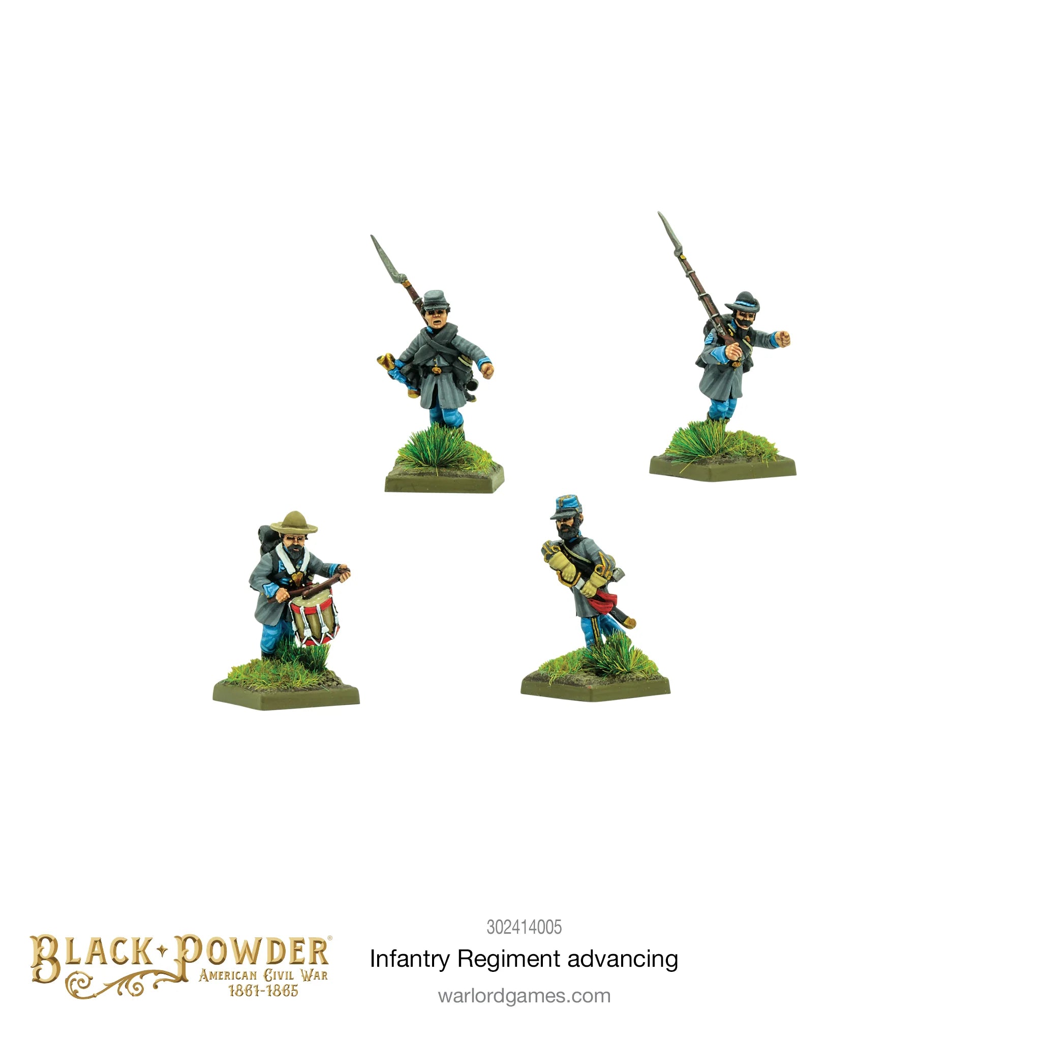 Black Powder | ACW Infantry Regiment Advancing | 28mm Resin Unit