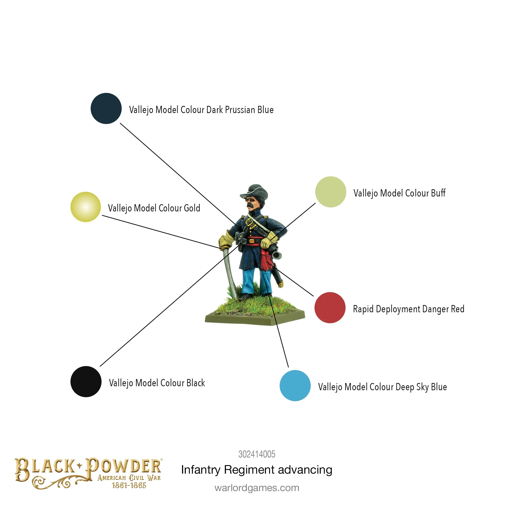 Black Powder | ACW Infantry Regiment Advancing | 28mm Resin Unit