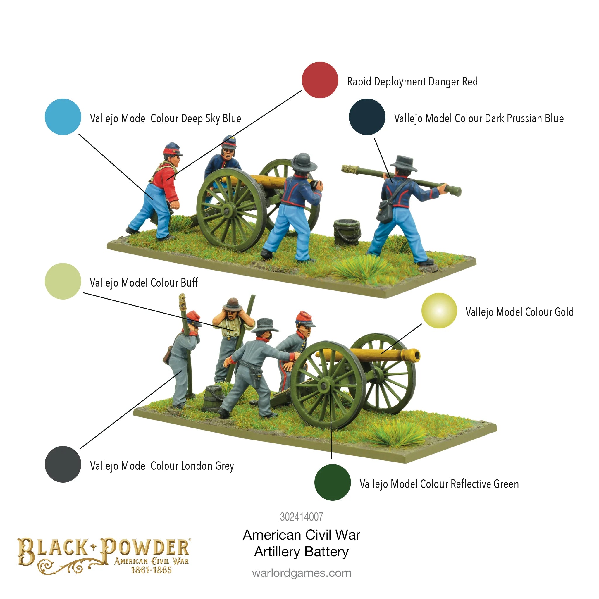 Black Powder | ACW Artillery Battery | 28mm Resin Unit