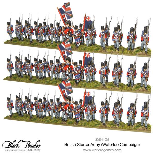 Black Powder | British | British Waterloo Campaign | 28mm Plastic Starter | Warlord | Miniature Kingdoms