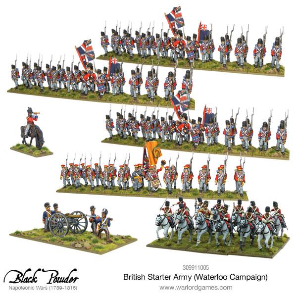 Black Powder | British | British Waterloo Campaign | 28mm Plastic Starter | Warlord | Miniature Kingdoms