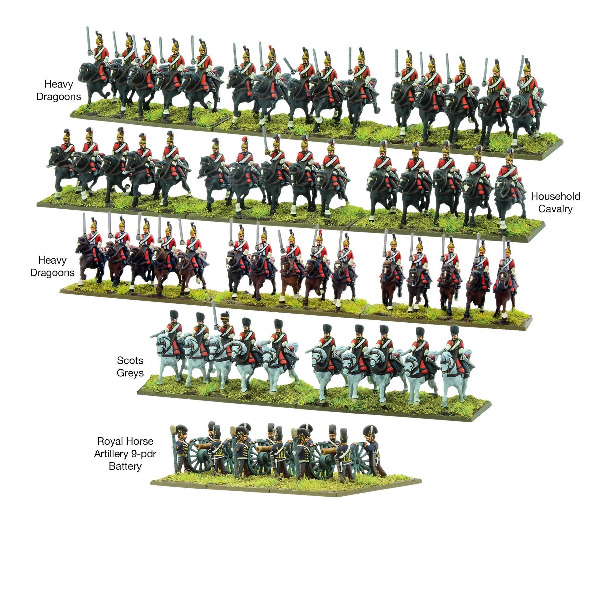 Black Powder Epic | Waterloo Campaign British Heavy Cavalry | 15mm Plastic Unit