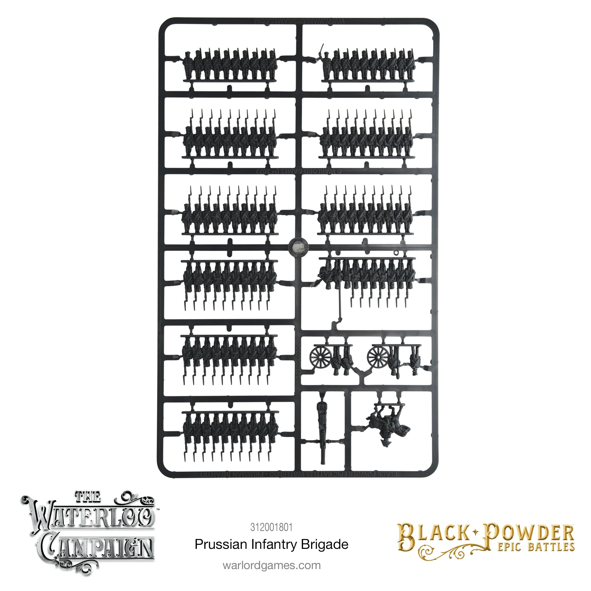 Black Powder Epic | Waterloo Campaign Prussian Infantry Brigade | 15mm Plastic Unit | Warlord | Miniature Kingdoms