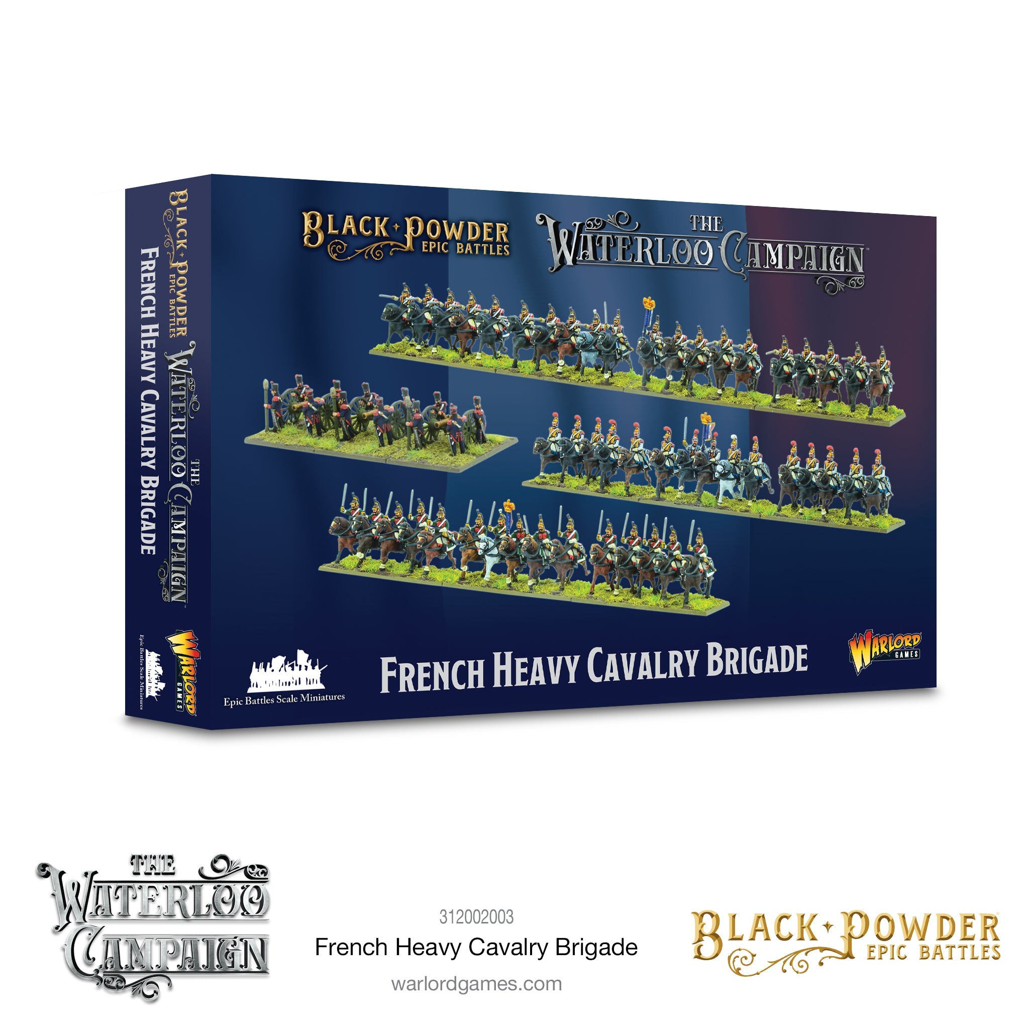 Black Powder Epic | Waterloo Campaign French Heavy Cavalry | 15mm Plastic Unit | Warlord | Miniature Kingdoms