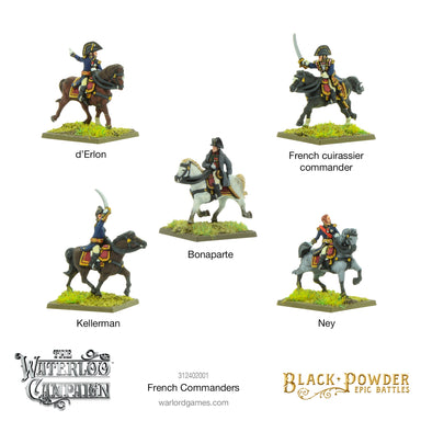 Black Powder Epic | Waterloo Campaign French Commanders | 15mm Plastic Small Box | Warlord | Miniature Kingdoms