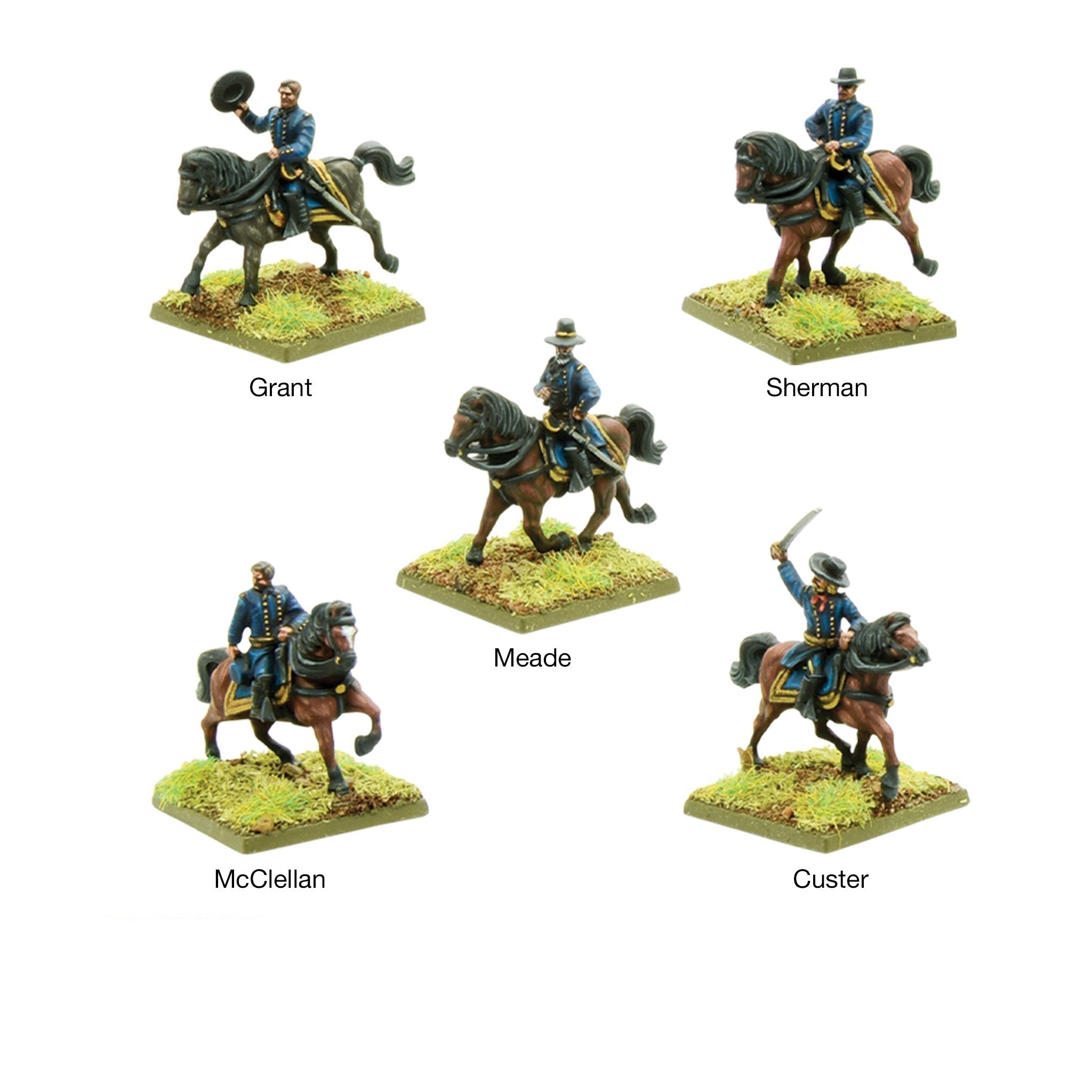 Black Powder Epic | American Civil War Union Commanders | 15mm Plastic Small Box | Warlord | Miniature Kingdoms