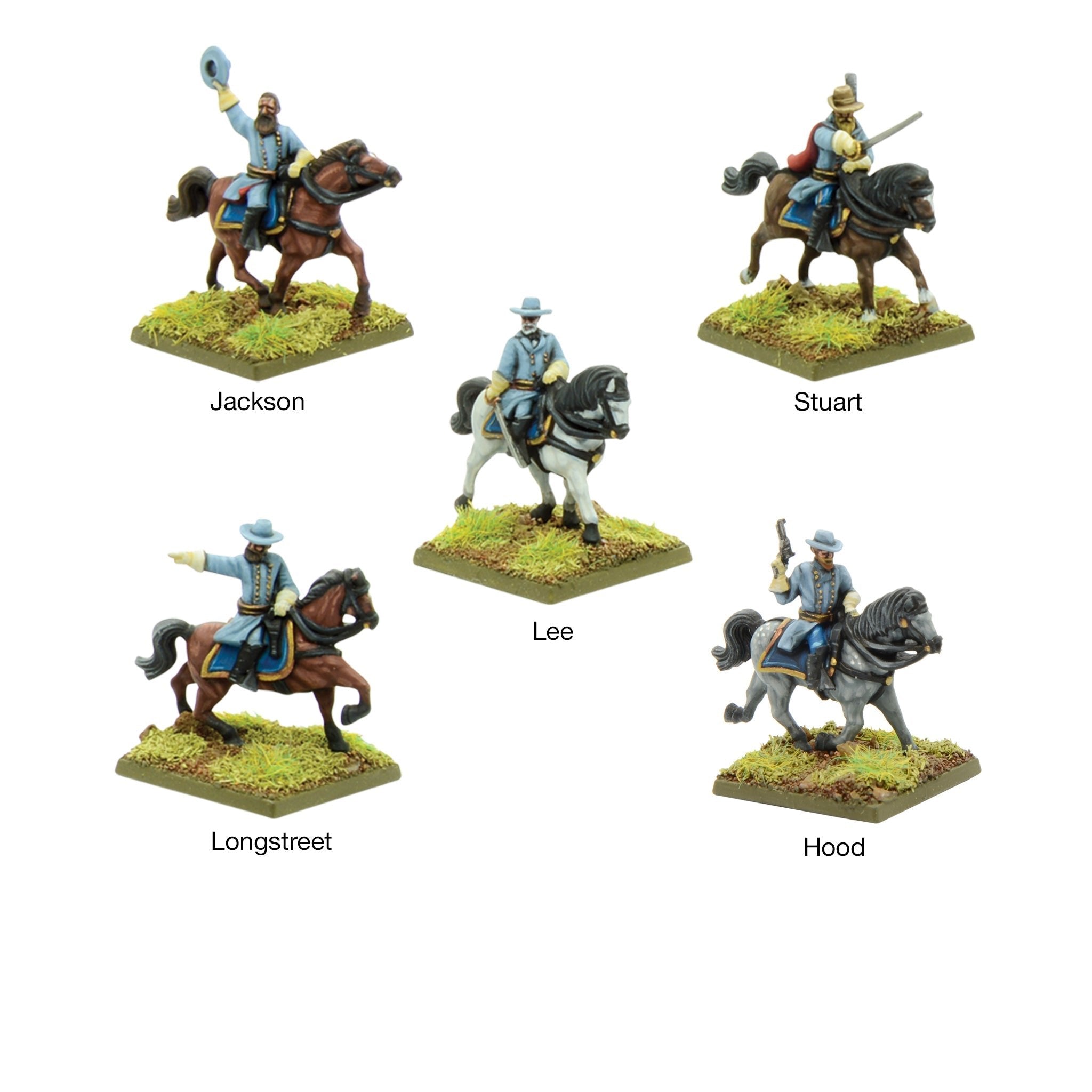 Black Powder Epic | American Civil War Confederate Commanders | 15mm Plastic Small Box | Warlord | Miniature Kingdoms