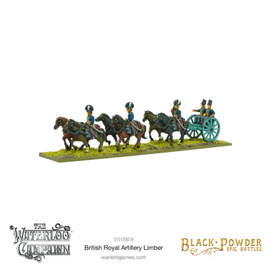 Black Powder Epic | Waterloo Campaign | British Royal Artillery Limber | 15mm Plastic Blister Pack | Warlord | Miniature Kingdoms