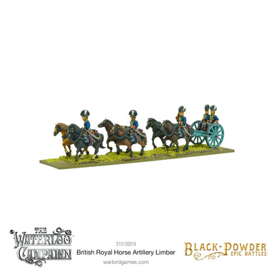 Black Powder Epic | Waterloo Campaign | British Royal Horse Artillery Limber | 15mm Plastic Blister Pack | Warlord | Miniature Kingdoms