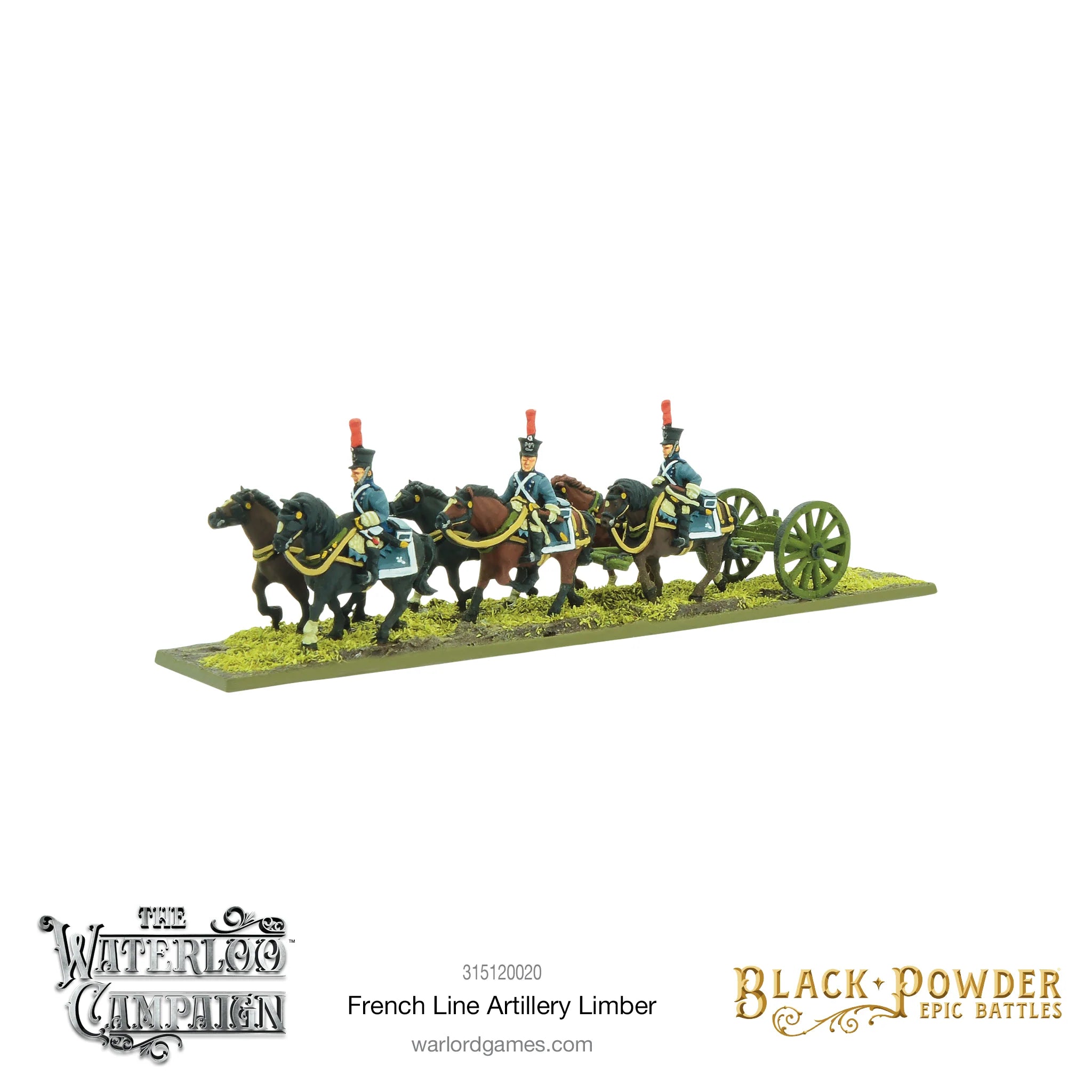 Black Powder Epic | Waterloo Campaign | French Line Artillery Limber | 15mm Plastic Blister Pack | Warlord | Miniature Kingdoms