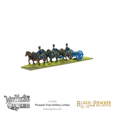 Black Powder Epic | Waterloo Campaign | Prussian Foot Artillery Limber | 15mm Plastic Blister Pack | Warlord | Miniature Kingdoms