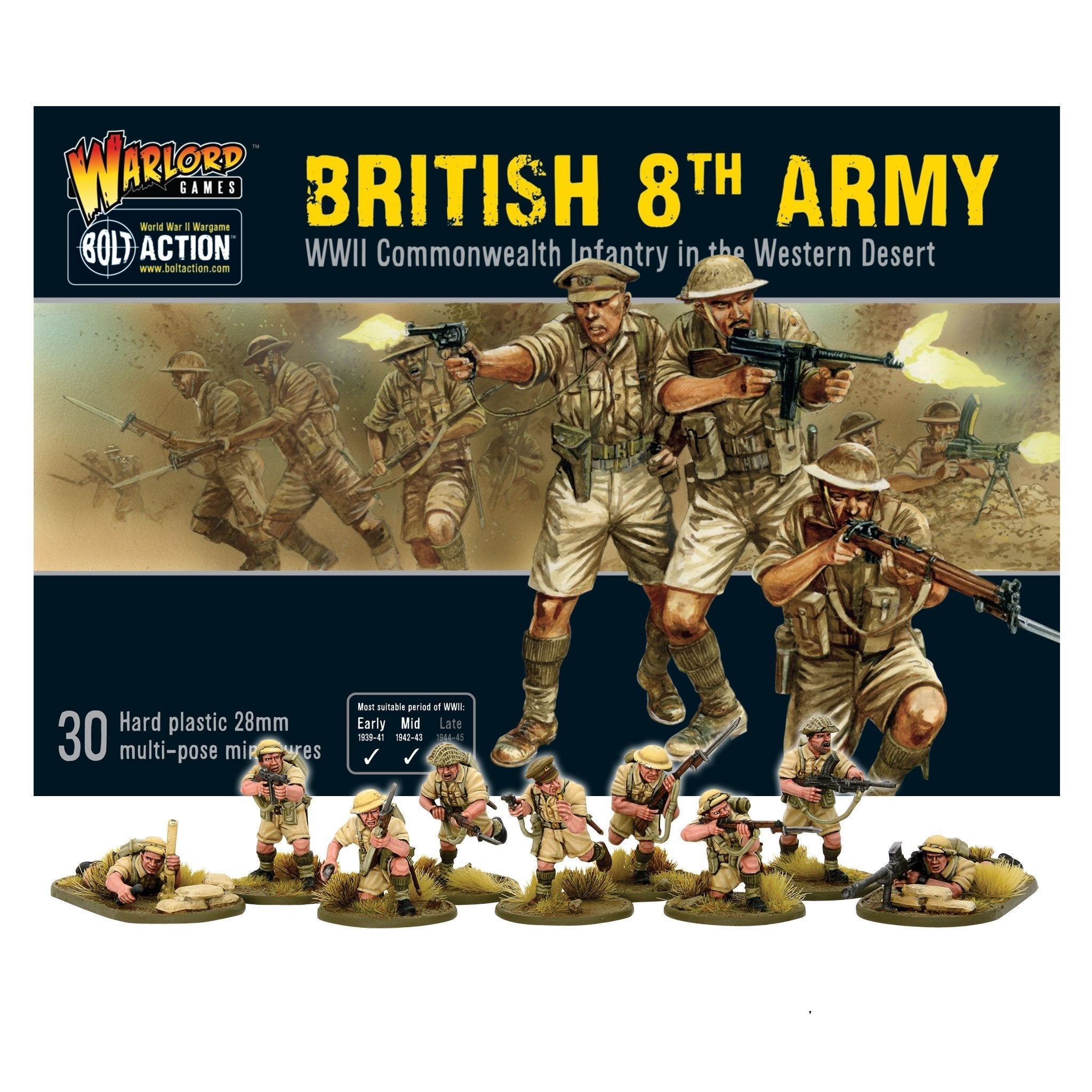 Bolt Action | British Eighth Army | 28mm Plastic Unit | Warlord | Miniature Kingdoms