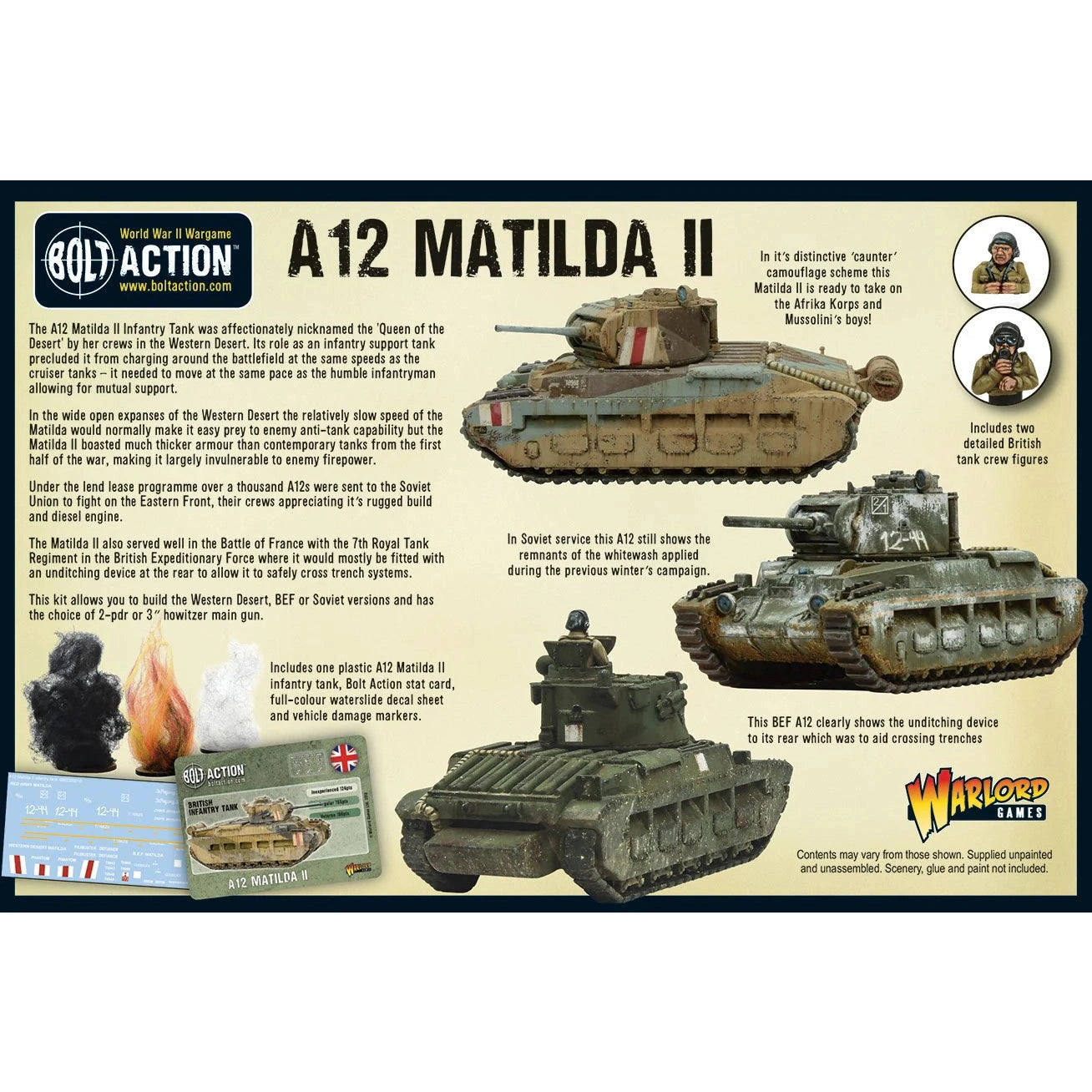 Bolt Action | British A12 Matilda II| 28mm Plastic Vehicle