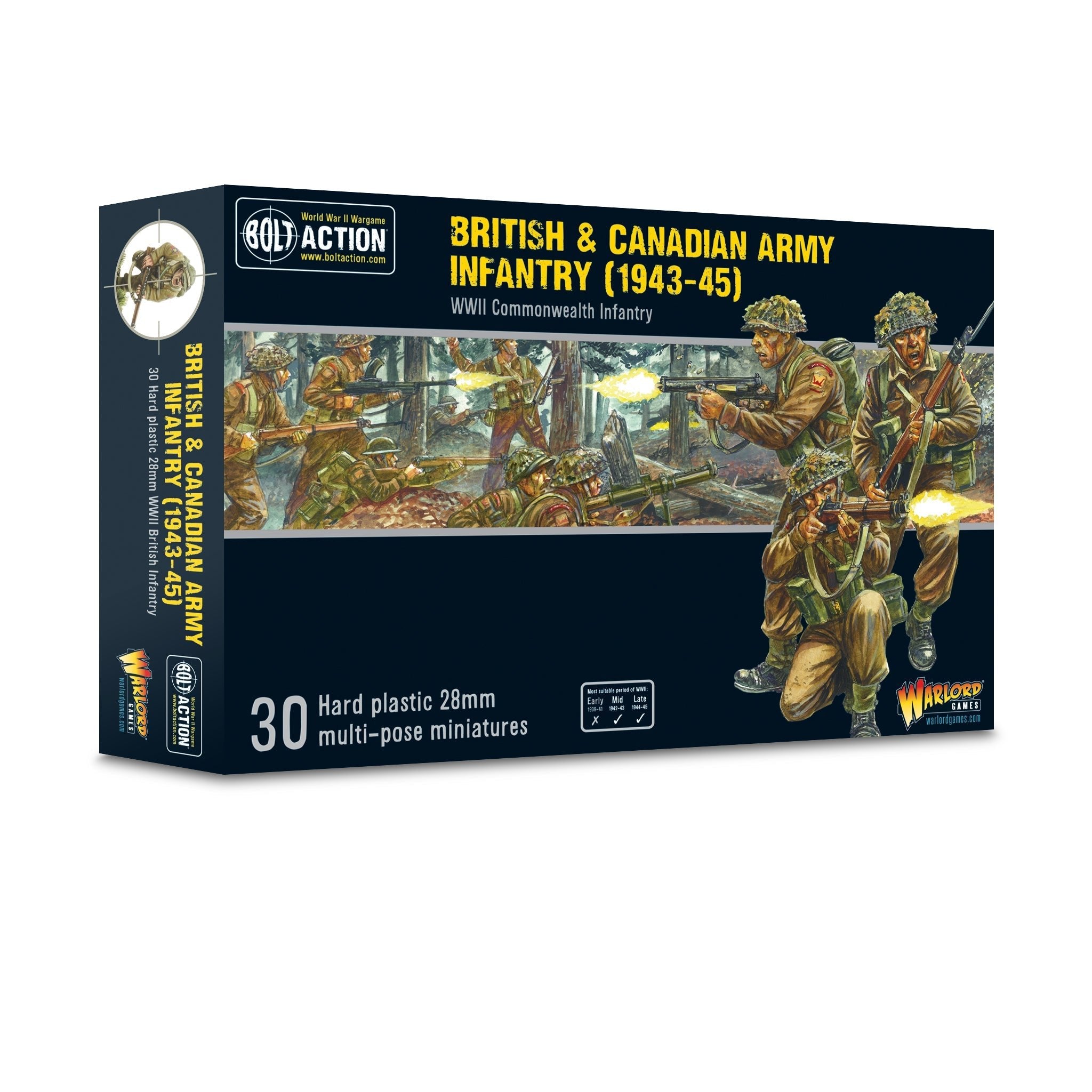 Bolt Action | British and Canadian Army Infantry | 28mm Plastic Unit | Warlord | Miniature Kingdoms