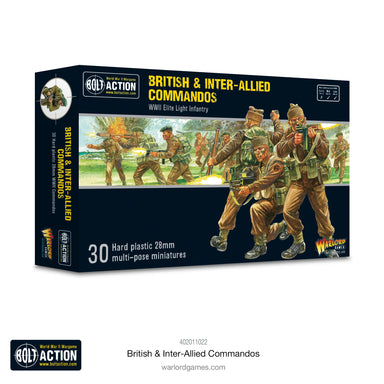 Bolt Action | British Inter-Allied Commandos | 28mm Plastic Unit | Warlord | Miniature Kingdoms