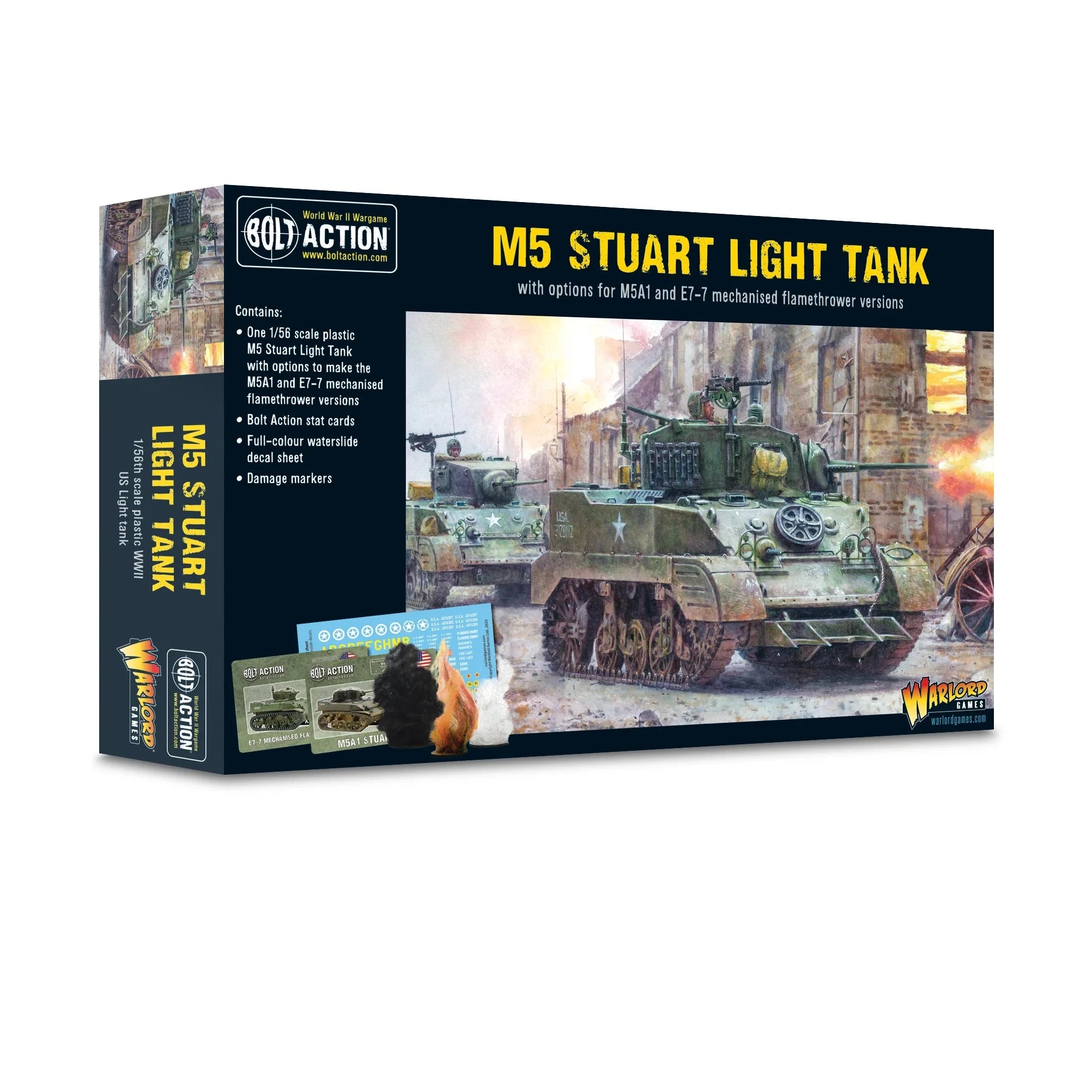 Bolt Action | USA M5 Stuart Light Tank | 28mm Plastic Vehicle