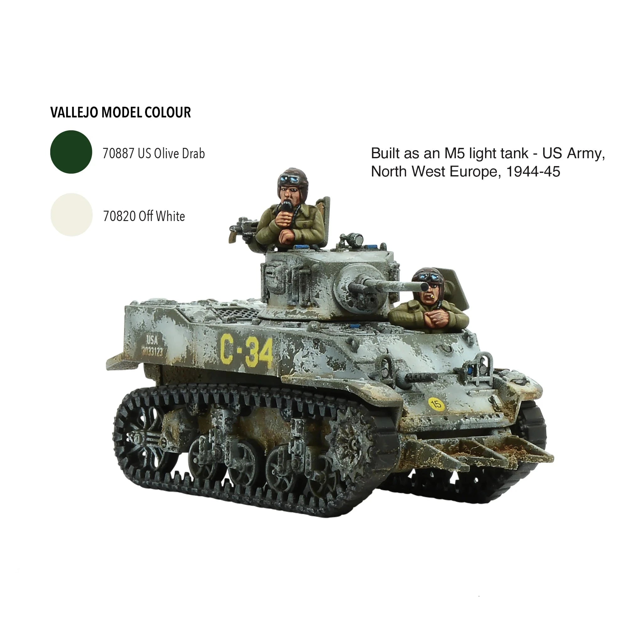 Bolt Action | USA M5 Stuart Light Tank | 28mm Plastic Vehicle