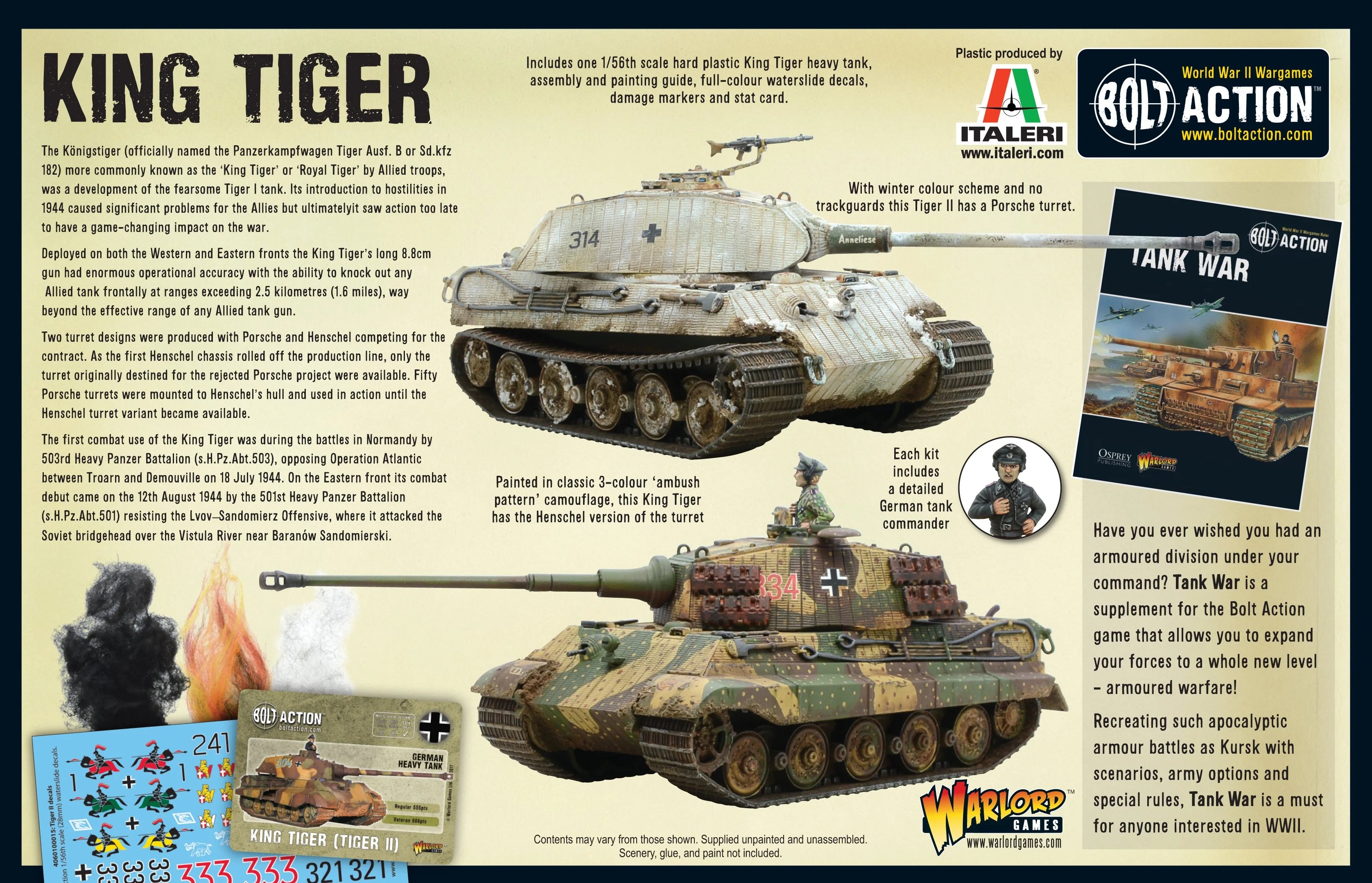 Bolt Action | German King Tiger | 28mm Plastic Vehicle