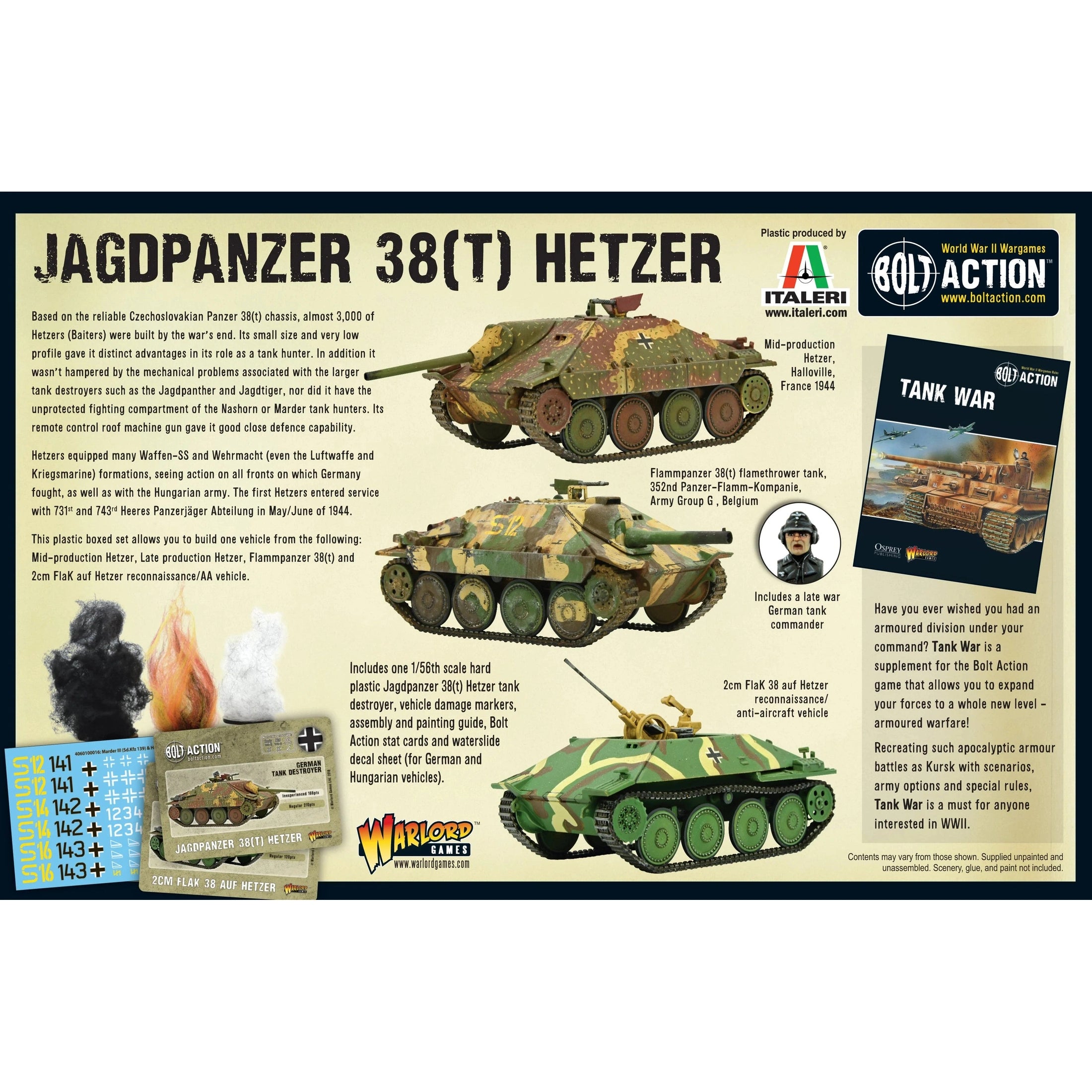 Bolt Action | German Jagdpanzer 38T Hetzer | 28mm Plastic Vehicle