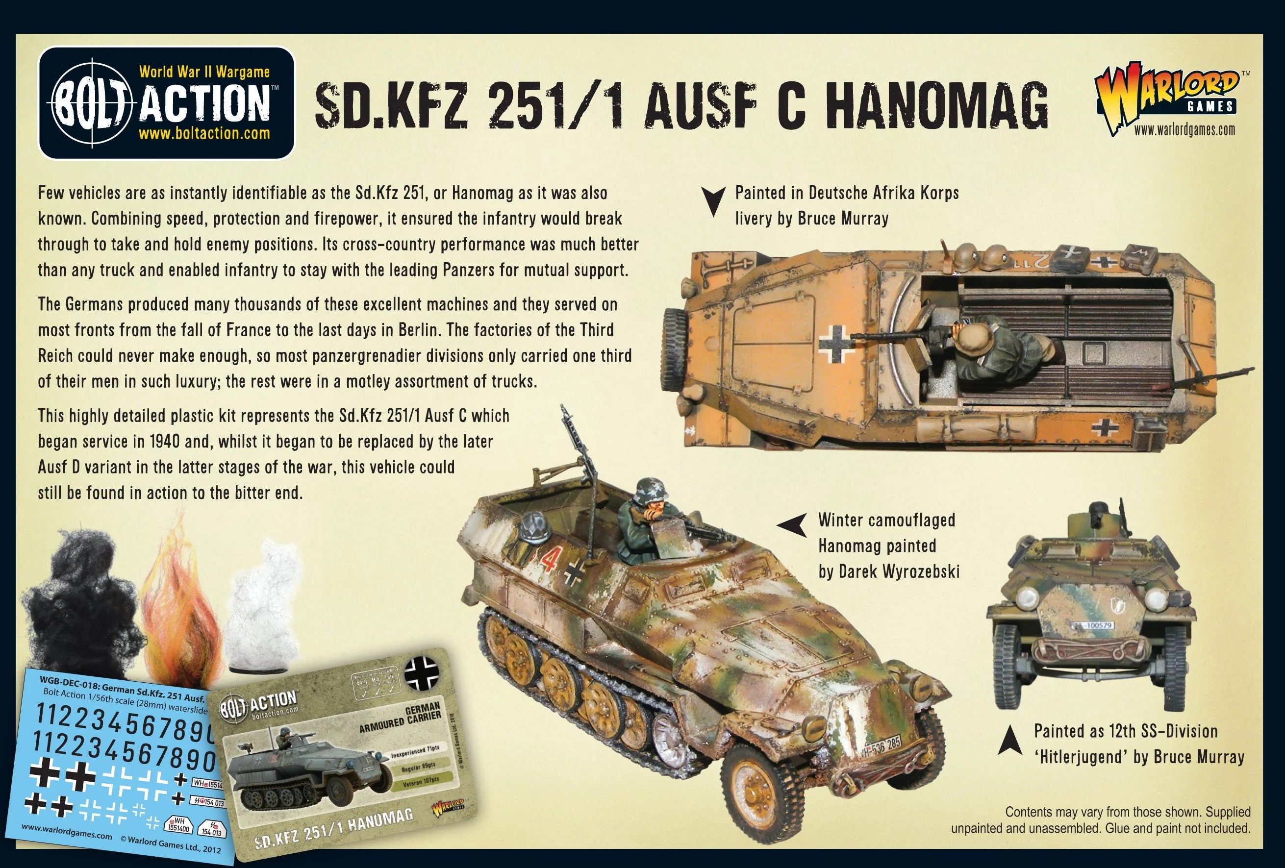 Bolt Action | German SD.KFZ 251/1 Ausf C Hanomag | 28mm Plastic Vehicle