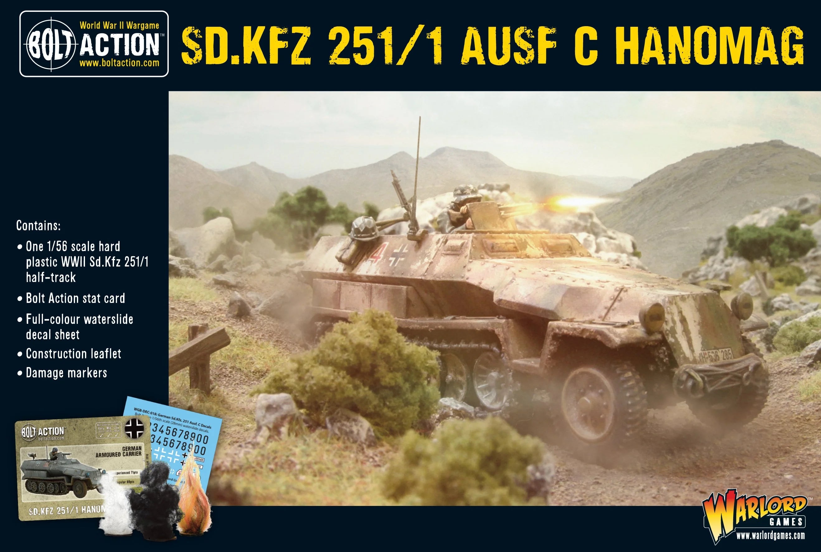 Bolt Action | German SD.KFZ 251/1 Ausf C Hanomag | 28mm Plastic Vehicle